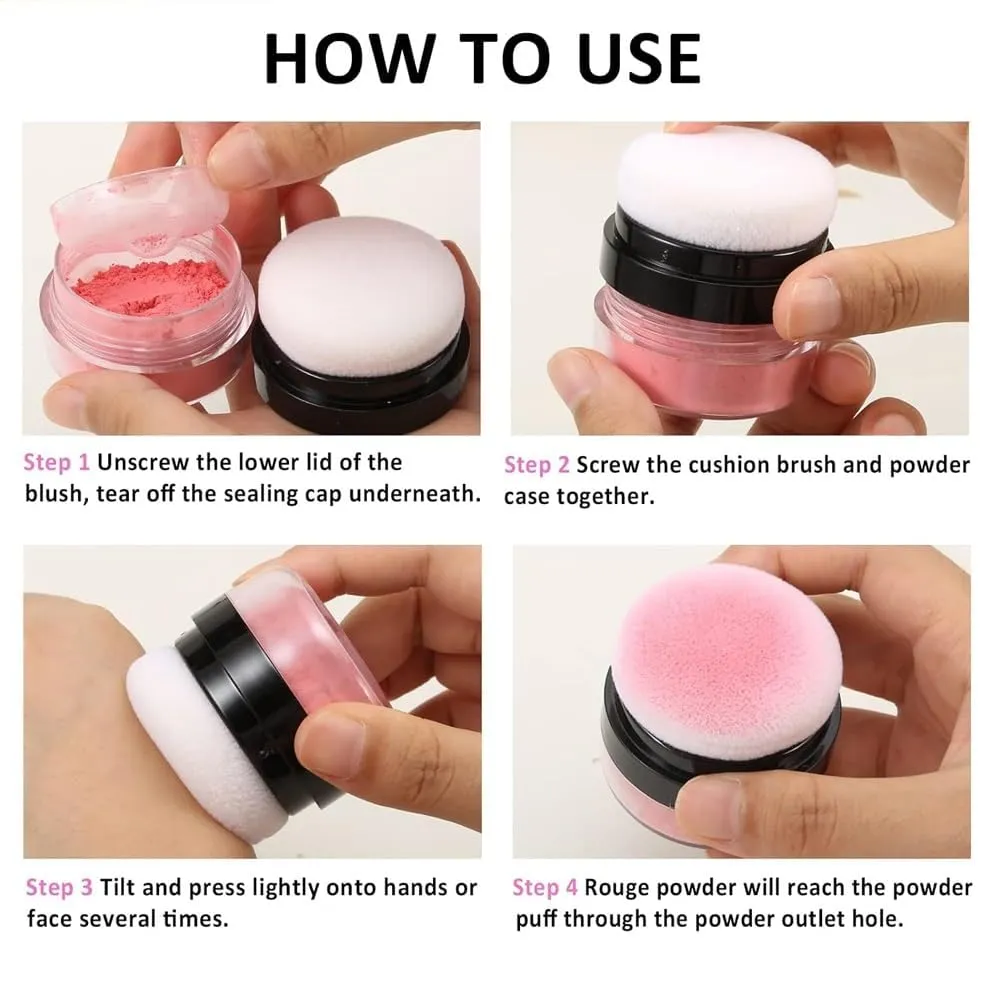 Oil Control Air Cushion Blush, Air Cushion Cheek Blush,Blush Powder,Loose Powder Blush Air Cushion Blush Natural Blusher,Face Blush Palette Face Blusher Makeup (Milk Tea Nude Color)