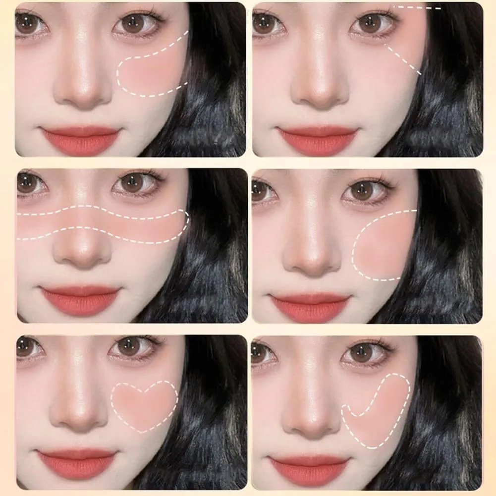 Oil Control Air Cushion Blush, Air Cushion Cheek Blush,Blush Powder,Loose Powder Blush Air Cushion Blush Natural Blusher,Face Blush Palette Face Blusher Makeup (Milk Tea Nude Color)