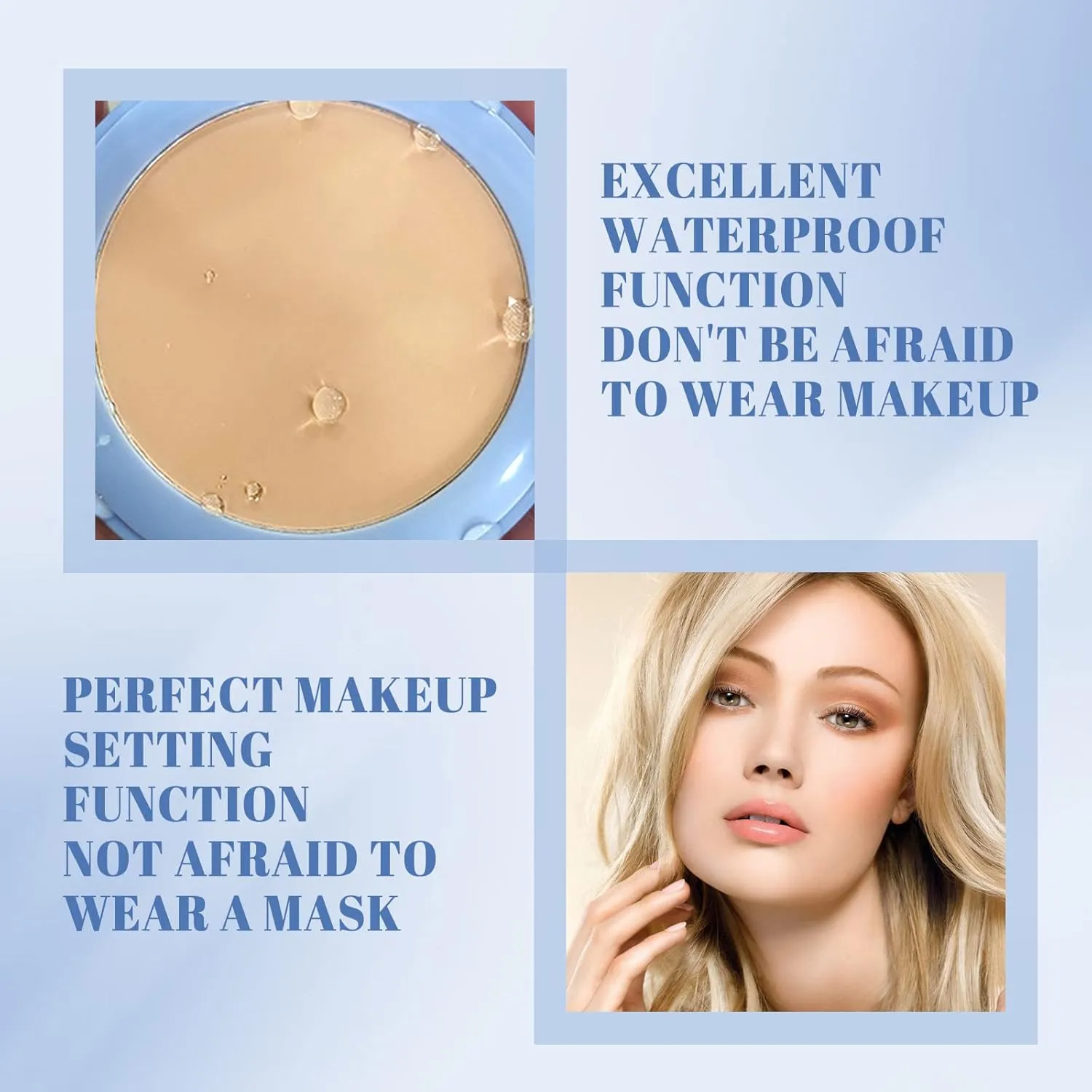 Oil Control Matte Face Pressed Powder,Brighten Skin Color,Waterproof Long Lasting,Full Coverage Flawless Face Setting Loose Powder (01 Classic Ivory, normal)