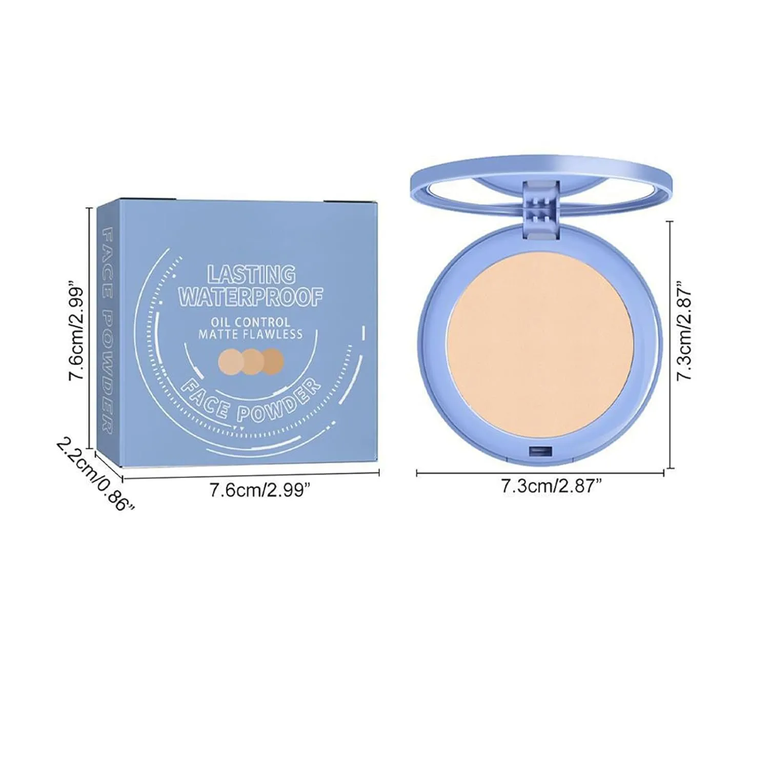 Oil Control Pressed Powder, Matte Smooth Face Setting Powder, Waterproof Long Lasting Makeup, Flawless Facial Powder Makeup,Minimizes Fine Lines And Pores,for Oily Skin (Classic ivory, 1PCS)