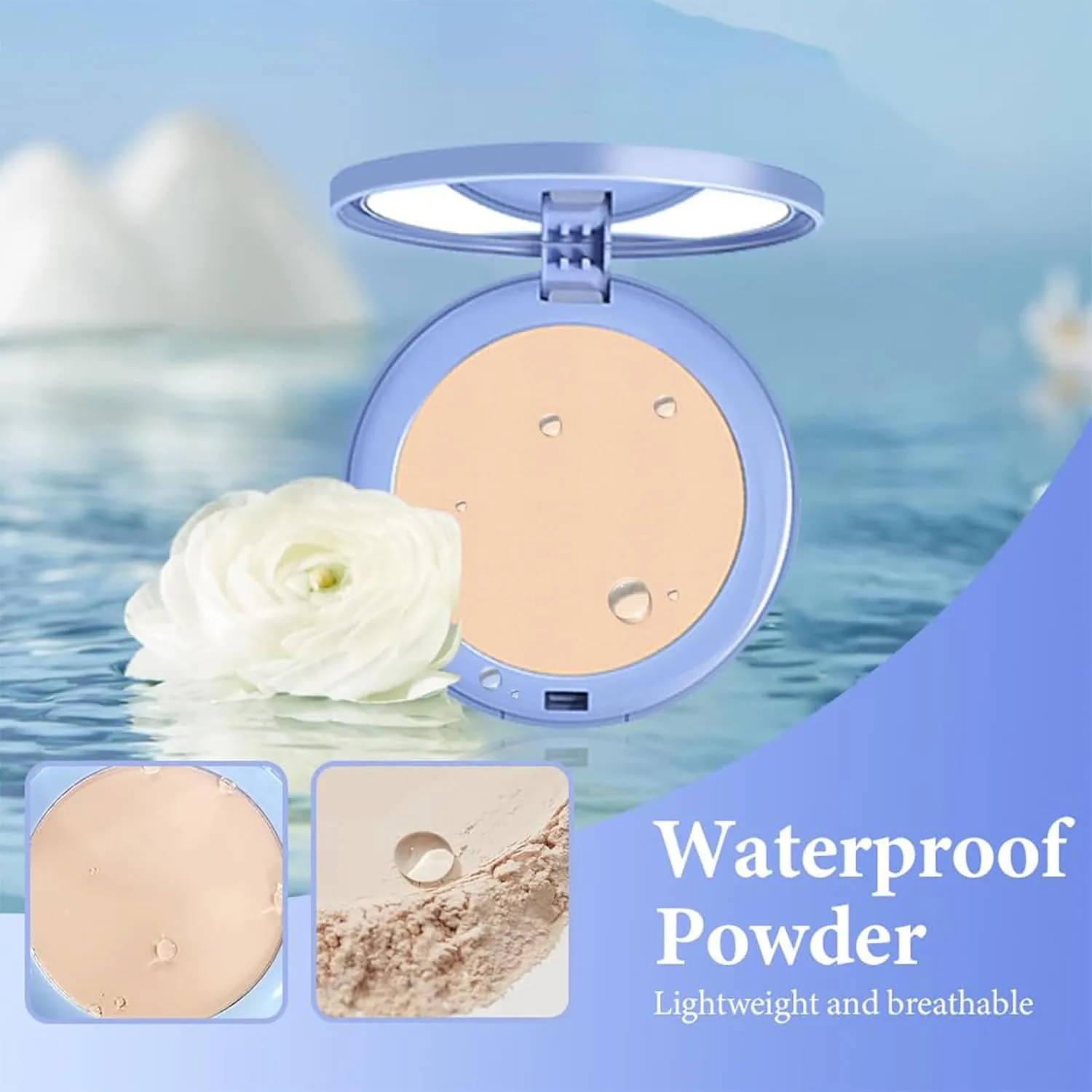 Oil Control Pressed Powder, Matte Smooth Face Setting Powder, Waterproof Long Lasting Makeup, Flawless Facial Powder Makeup,Minimizes Fine Lines And Pores,for Oily Skin (Classic ivory, 1PCS)