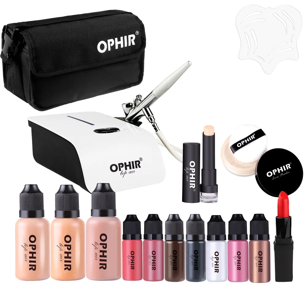 OPHIR Airbrush Makeup System with Eyeshadow Airbrush Foundation Airbrush Cosmetic Airbrush Blush Spray Gun Kit