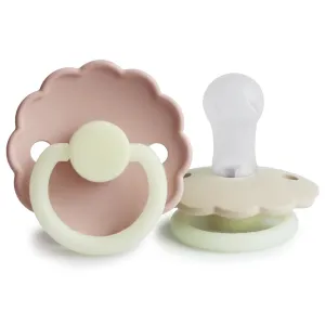 pacifier glow in the dark latex 2 pack - blush/cream