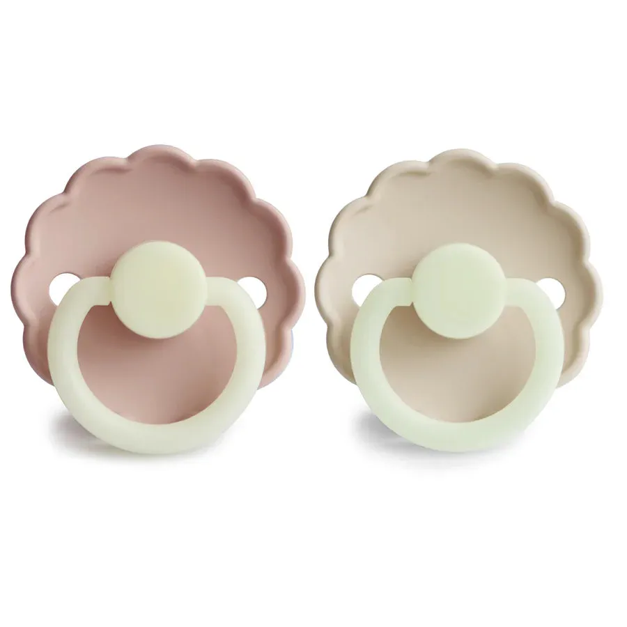 pacifier glow in the dark latex 2 pack - blush/cream