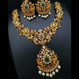 Peacock AD Matte Short Necklace
