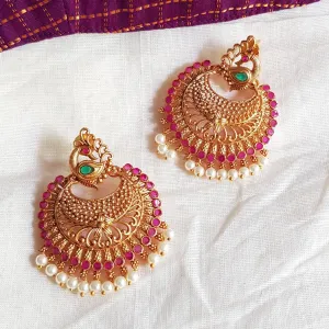 Peacock Style Chandbali Earrings
