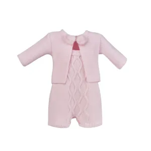 Pink Knitted Romper Set (2-Piece)