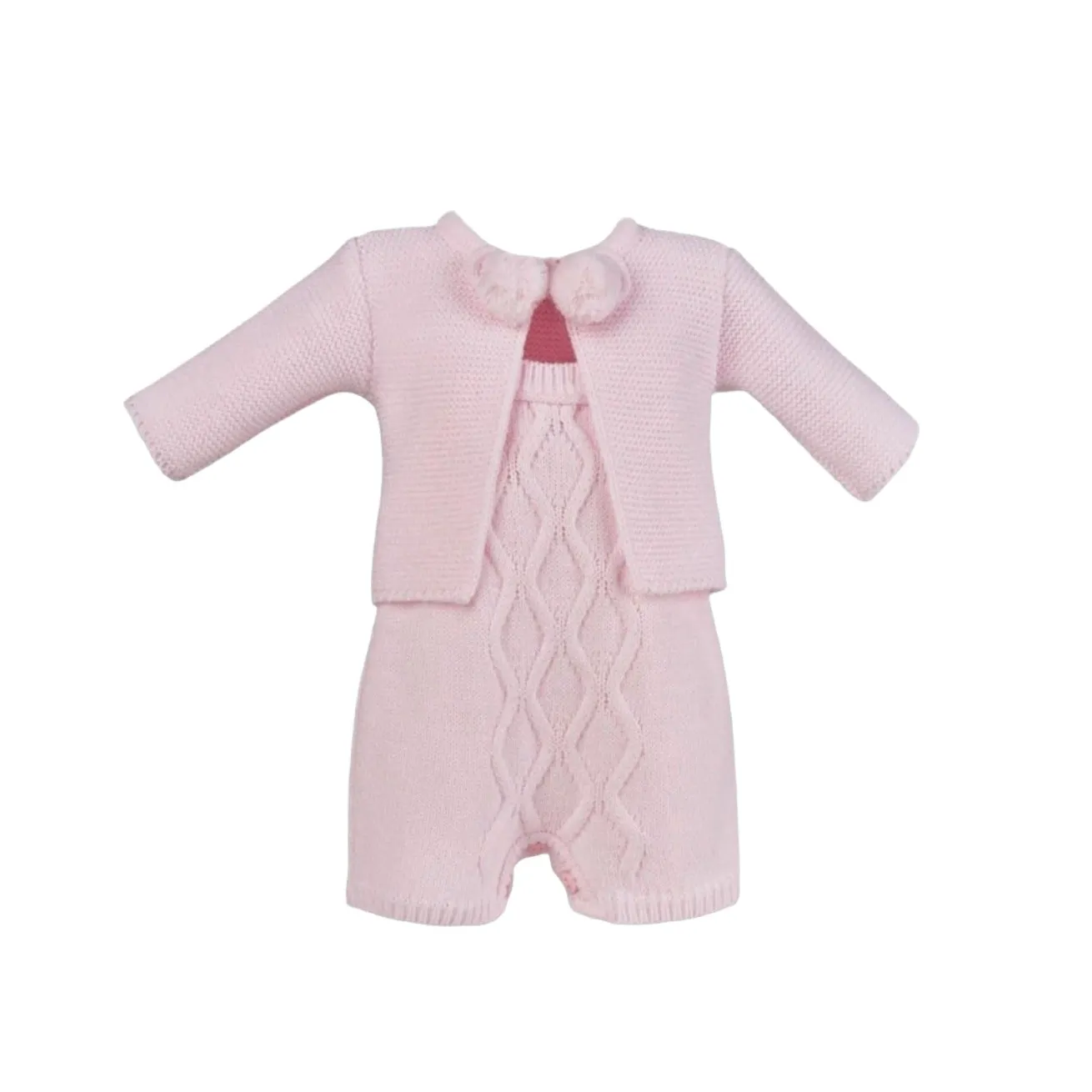 Pink Knitted Romper Set (2-Piece)