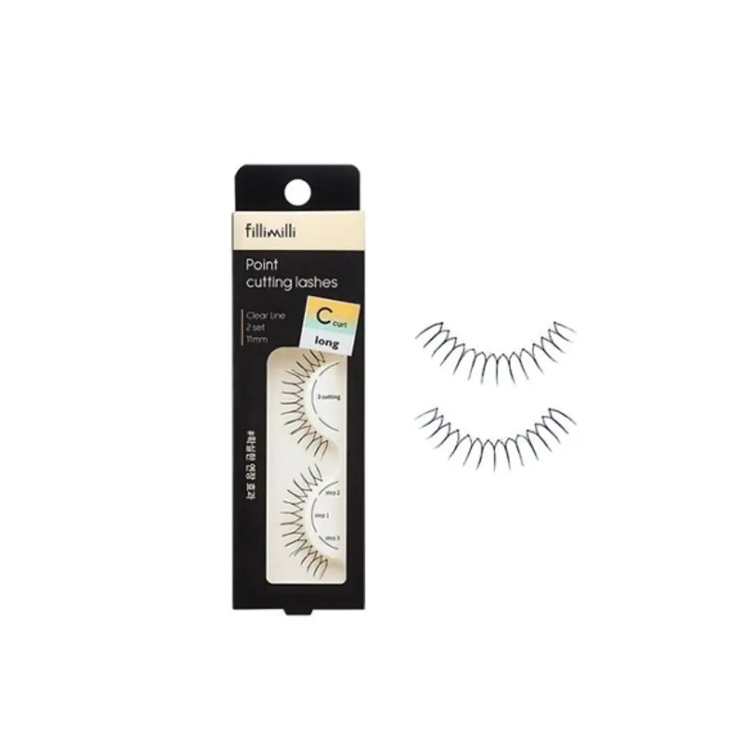 Point Cutting Lashes 01 Super Long C-curl (11mm) (2 Sets)