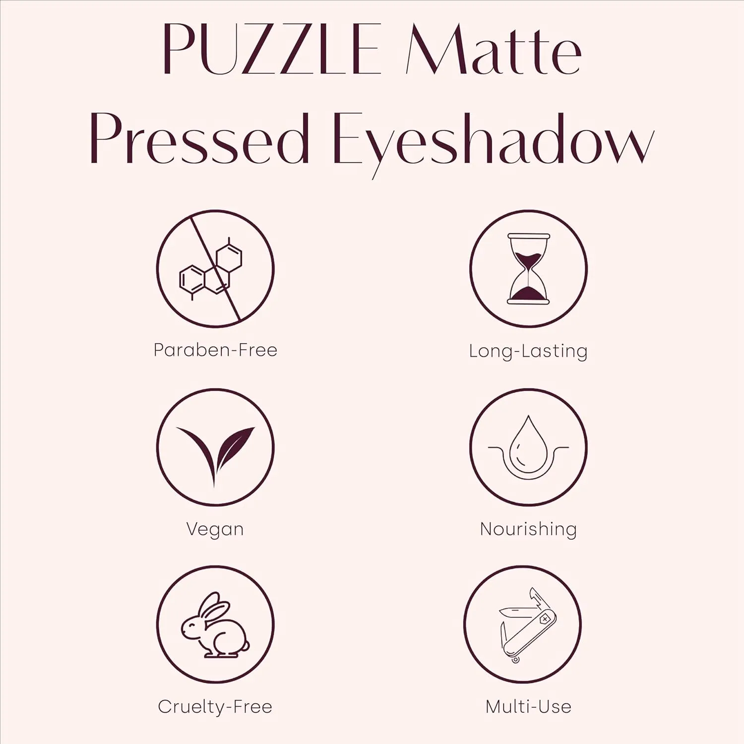 PUZZLE Matte Pressed Eyeshadow | Single Pan, Magnetic, Matte Finish, Long-Lasting, Weightless, Creaseless, Cruelty-Free, Vegan, Paraben-Free, High Pigment Color (Free Fallin | Cream)