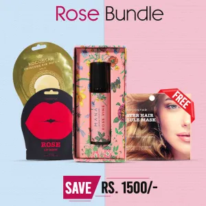 Rakanaa Bundle ( Rose Vine, Rose Lip Mask, Princess Eye Patch Gold, Luster Hair Capsule Mask - 7 Capsules )