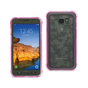 Reiko REIKO SAMSUNG GALAXY S7 ACTIVE CLEAR BUMPER CASE WITH AIR CUSHION PROTECTION IN CLEAR HOT PINK