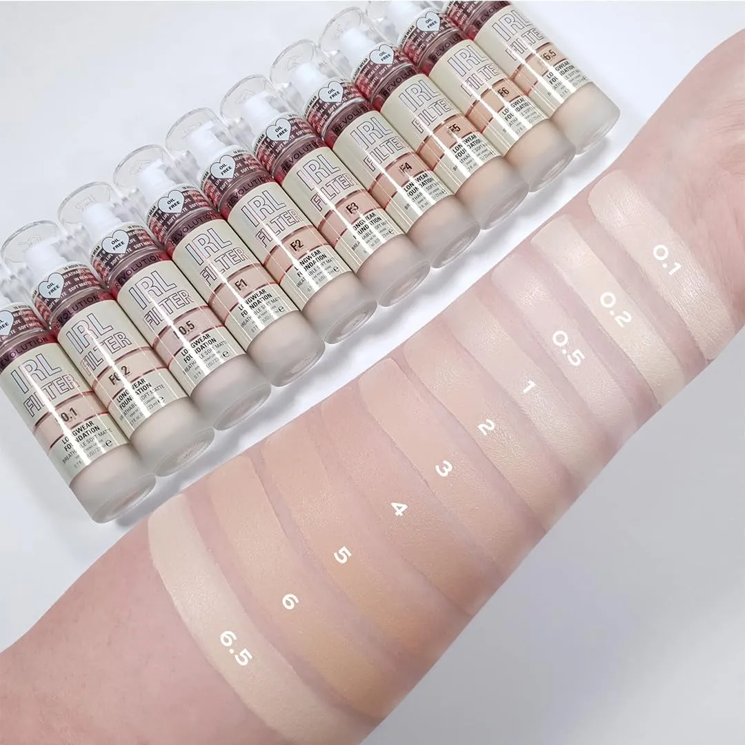 Revolution, IRL Filter Longwear Foundation, Soft & Breathable Formula, Medium to Full Coverage, Matte Finish, F9, 0.7 fl oz