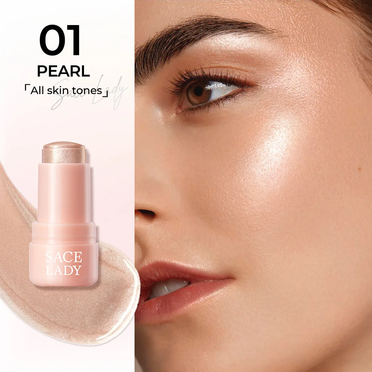 SACE LADY Highlighter Stick – Hydrating Jelly Glow, Long-Lasting Radiance & Multi-Use Shimmer