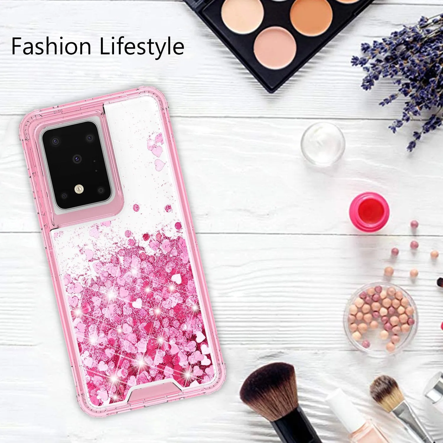 Samsung Galaxy S20 Plus/Galaxy S20  Case,Hard Clear Glitter Sparkle Flowing Liquid Heavy Duty Shockproof Three Layer Protective Bling Girls Women Cases for Samsung Galaxy S20 Plus/Galaxy S20  - Pink