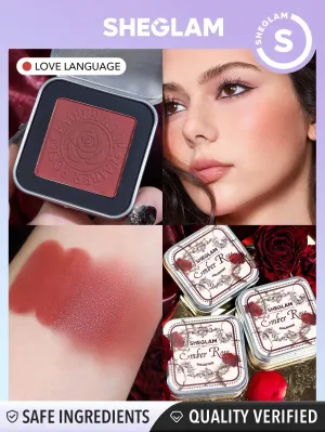SHEGLAM Ember Rose Eternal Flame Cream Blush-Love Language Valentines Gift Cream-To-Powder Blush Palette Highly Pigmented Non-Fading Long Lasting Natural Easy To Use Blush Box