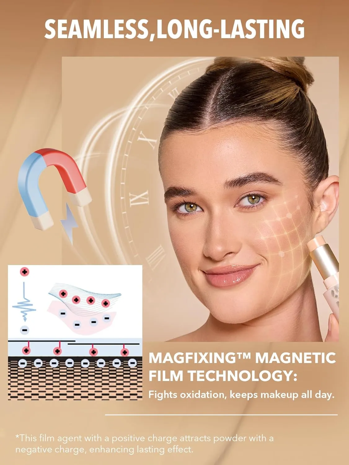 SHEGLAM Skin Magnet High Coverage Foundation Stick Longwear Medium Face Makeup for All Skin Types-Sand