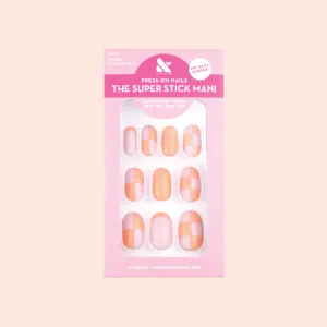 Sherbet Checker Party | Short | Round - Tab Press-On