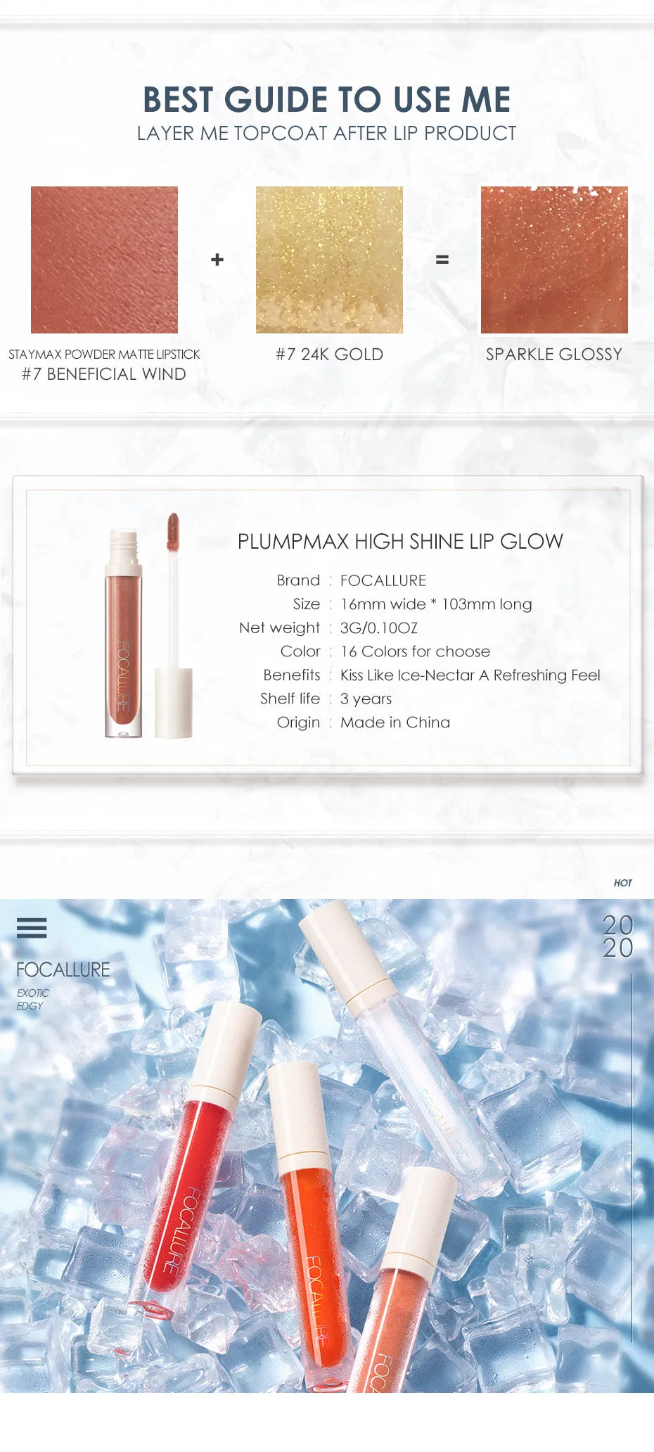 Shimmer High-Shine Glossy Non Sticky Lip Tint Nourish Lipcare Professional Long Stay Lipgloss