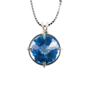 Siberian Blue Quartz Radiant Heart Chain Pendant