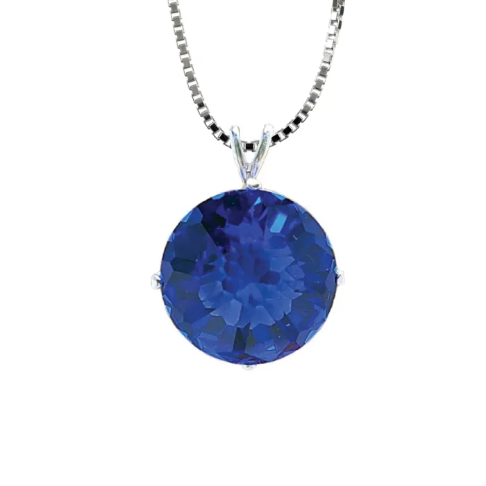 Siberian Blue Quartz Radiant Heart Chain Pendant