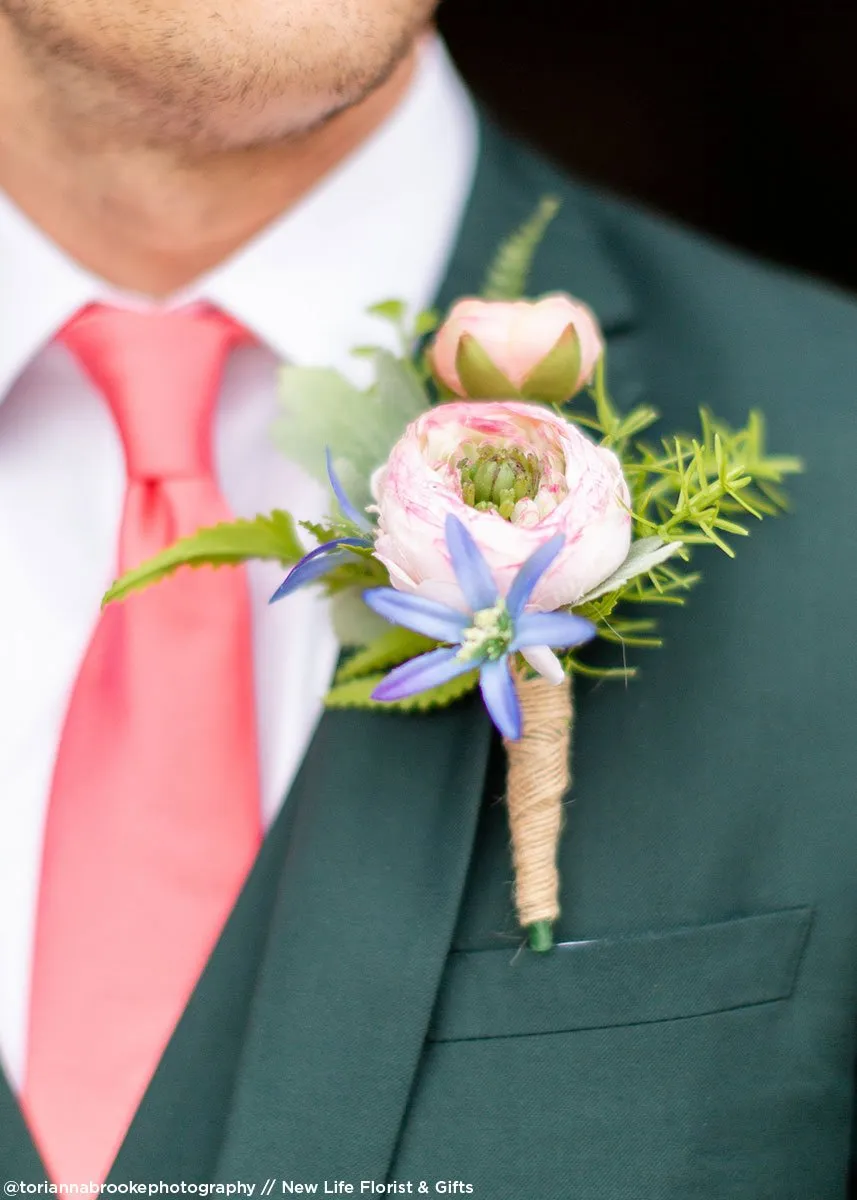 Silk Ranunculus in Pink Cream - 13"