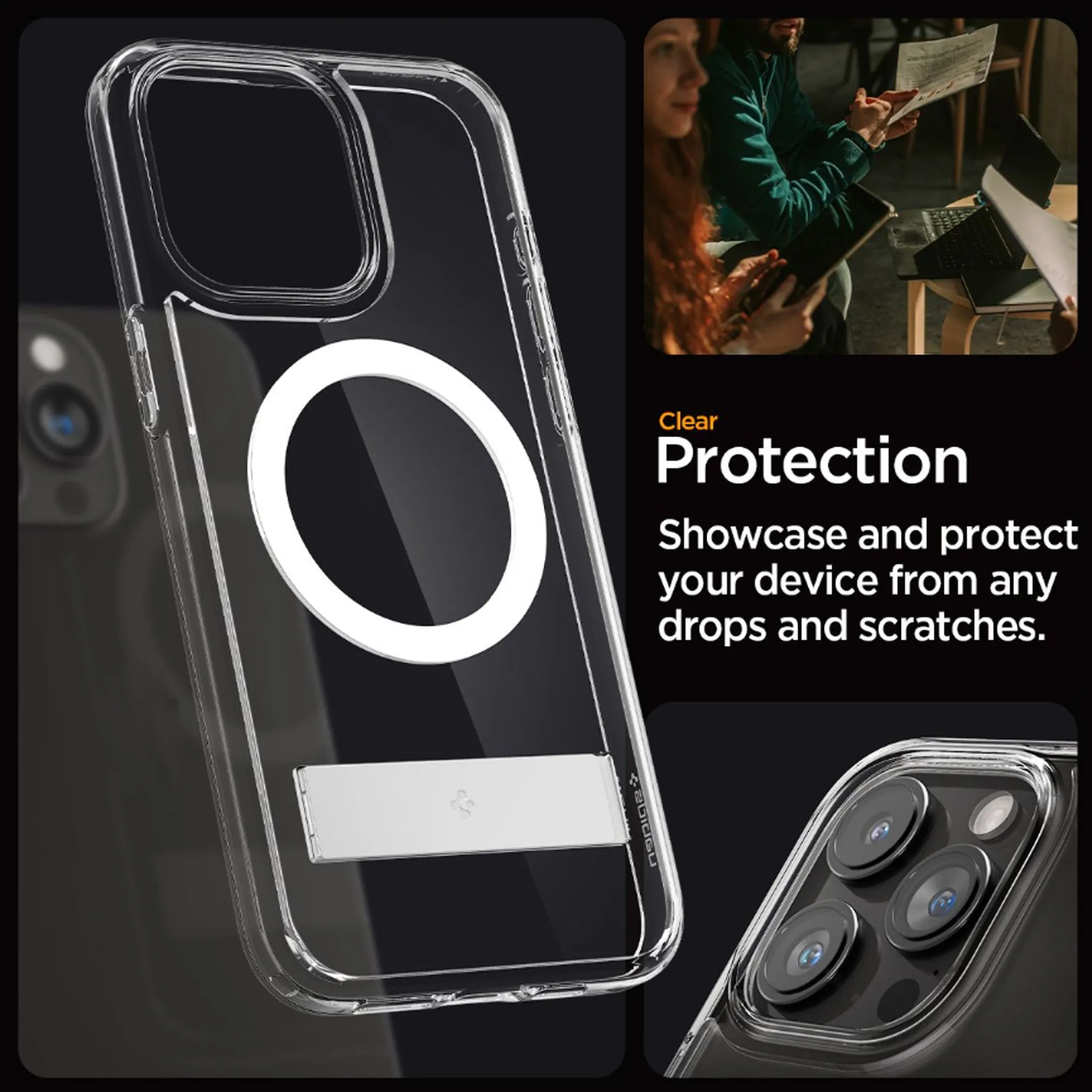Spigen Ultra Hybrid S MagFit for iPhone 15 Series - With Kickstand and Magsafe Compatible