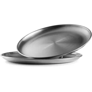 Stainless Steel Matte Finish Round Dinner Plate, 12" Diameter