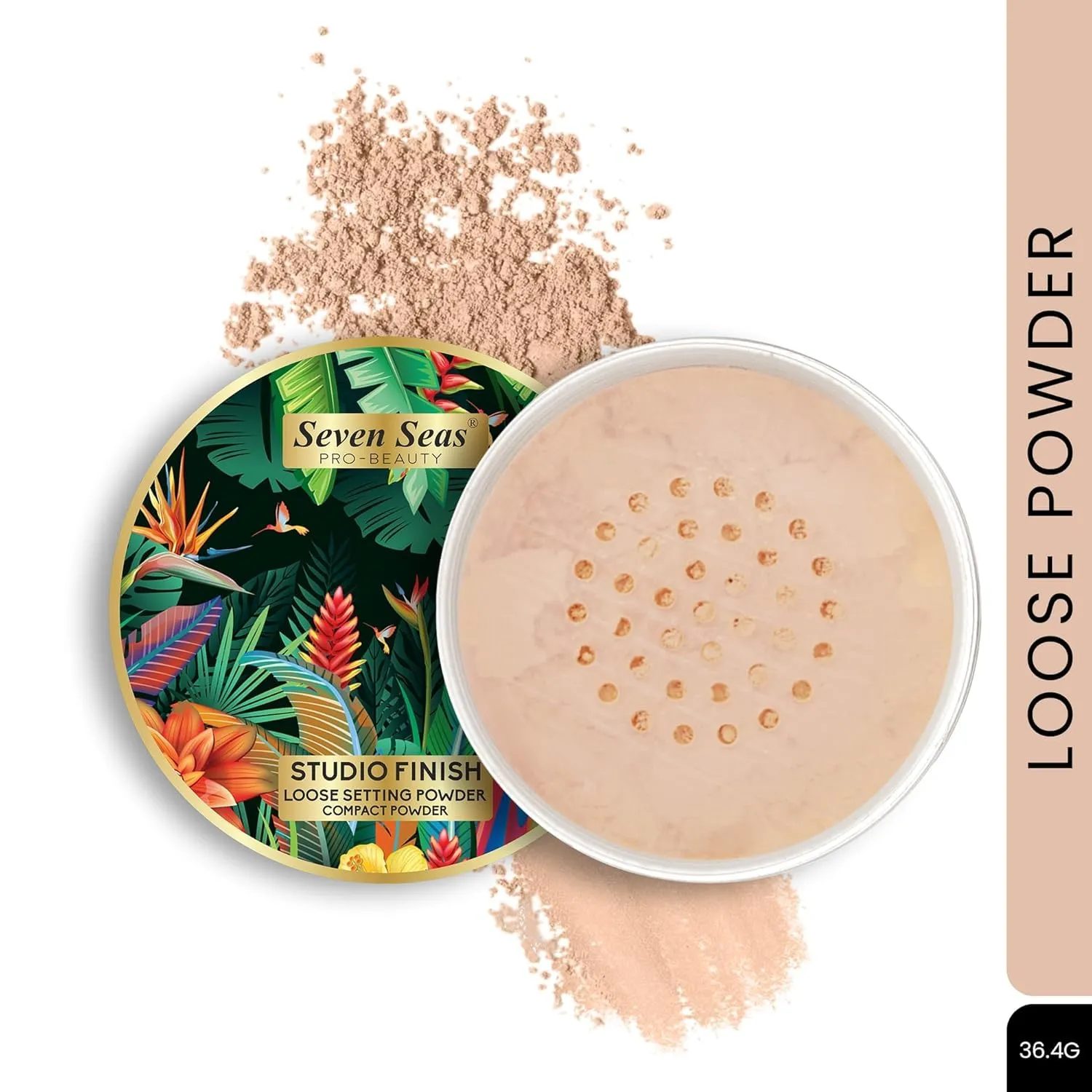 Studio Finish Loose Setting Powder, Matte Finish, Weightless Consistency, Non Sticky, Excellent Payoff | Loose Powder for Women (01, 36.4G)