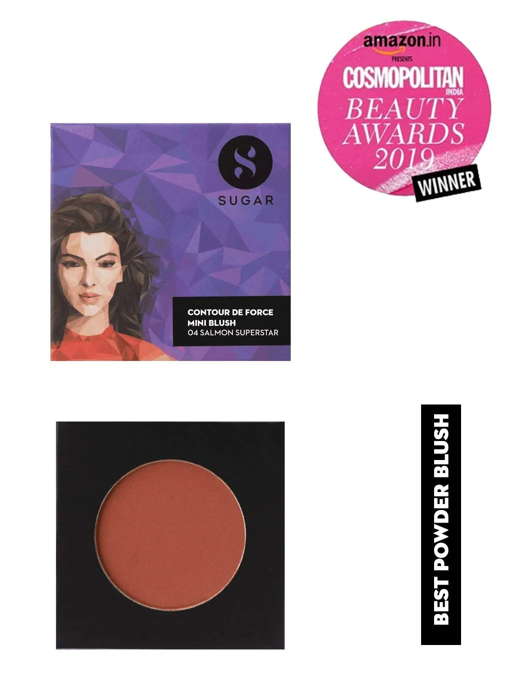 SUGAR Cosmetics Contour De Force Mini Blush - 04 Salmon Superstar (Warm Peach) Longlasting Formula, Lightweight