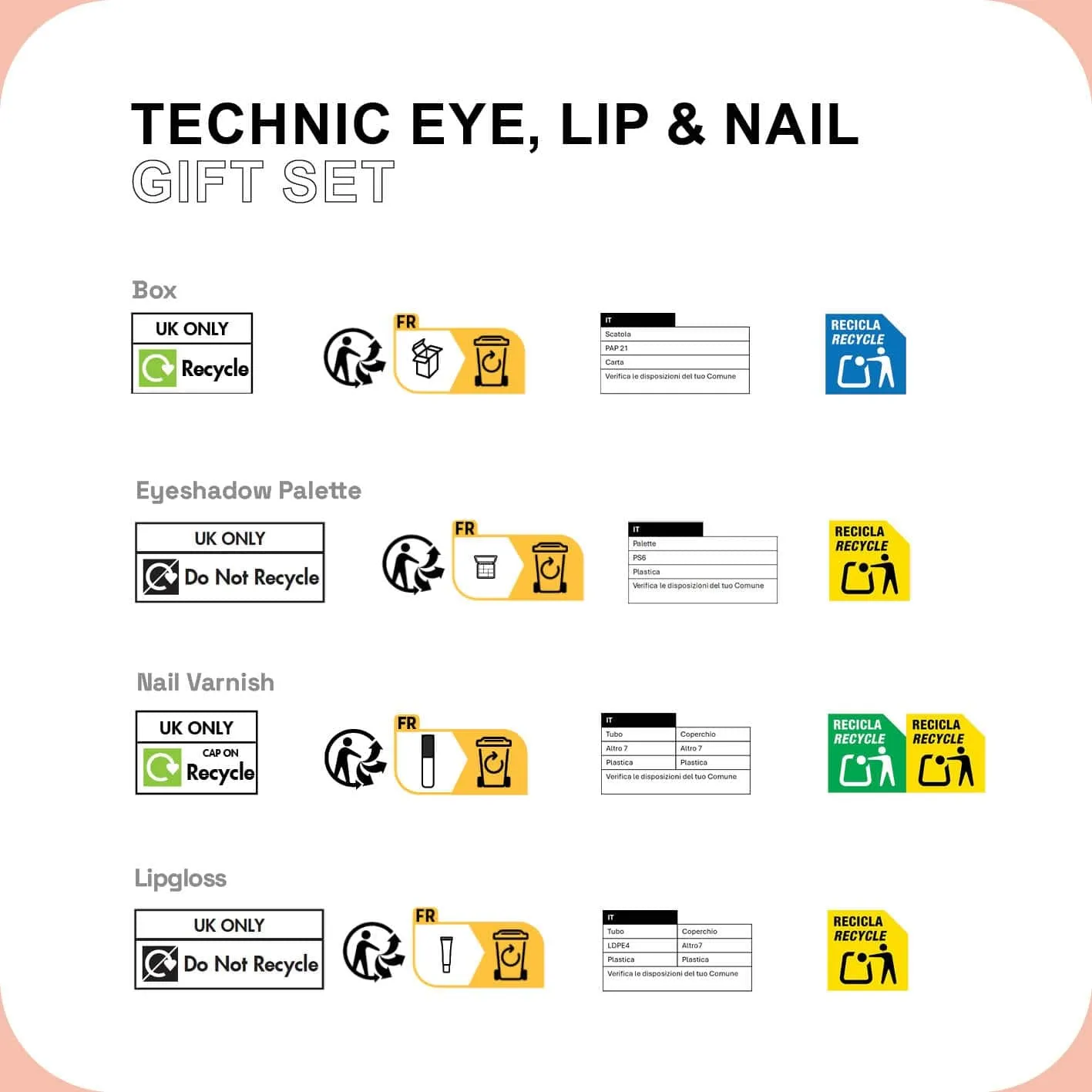 Technic Eye, Lip & Nail Gift Set