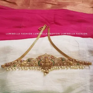 Temple Ottiyanam With White Pearls
