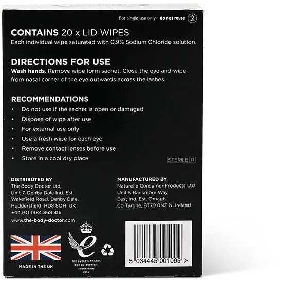 The Eye Doctor Lid Wipes 20 wipes