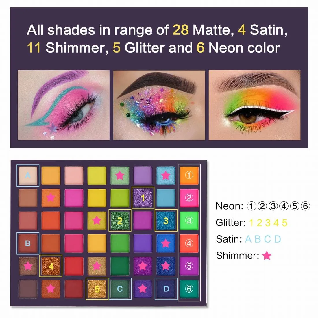 Ucanbe Exotic 48 Colors Eyeshadow Palette