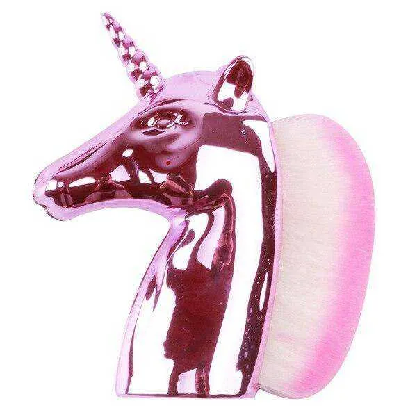 Unique Unicorn Rainbow Synthetic Hair Powder Blush Aesthetic Makeup Brushes