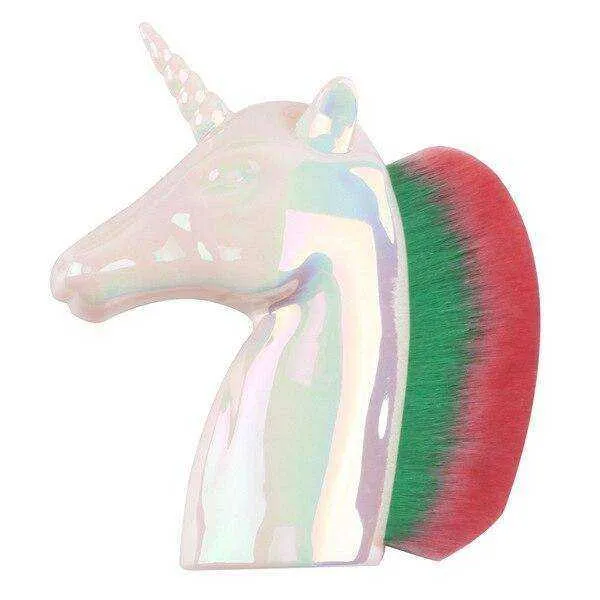Unique Unicorn Rainbow Synthetic Hair Powder Blush Aesthetic Makeup Brushes