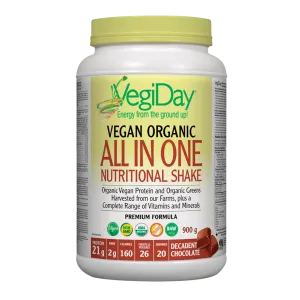 VegiDay Vegan Organic All in One Nutritional Shake Decadent Chocolate Powder