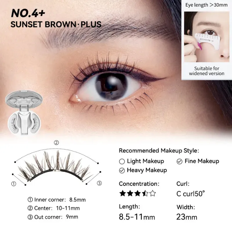 WOSADO® NO.4  Sunset Brown Plus Soft Magnetic Eyelashes – Upgraded All-in-One Box