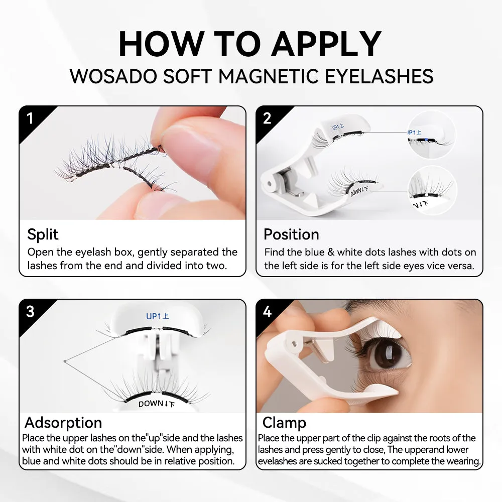 WOSADO® NO.4  Sunset Brown Plus Soft Magnetic Eyelashes – Upgraded All-in-One Box