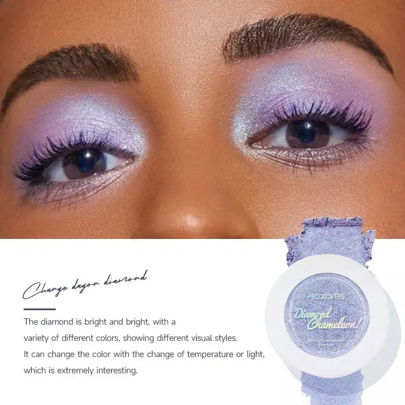 Yeknu 1PC Chameleon Eyeshadow Chameleon Pigment Rainbow Eyeshadow Powder Light Change Holographic Eyeshadow Pigment Glitter Eye Makeup