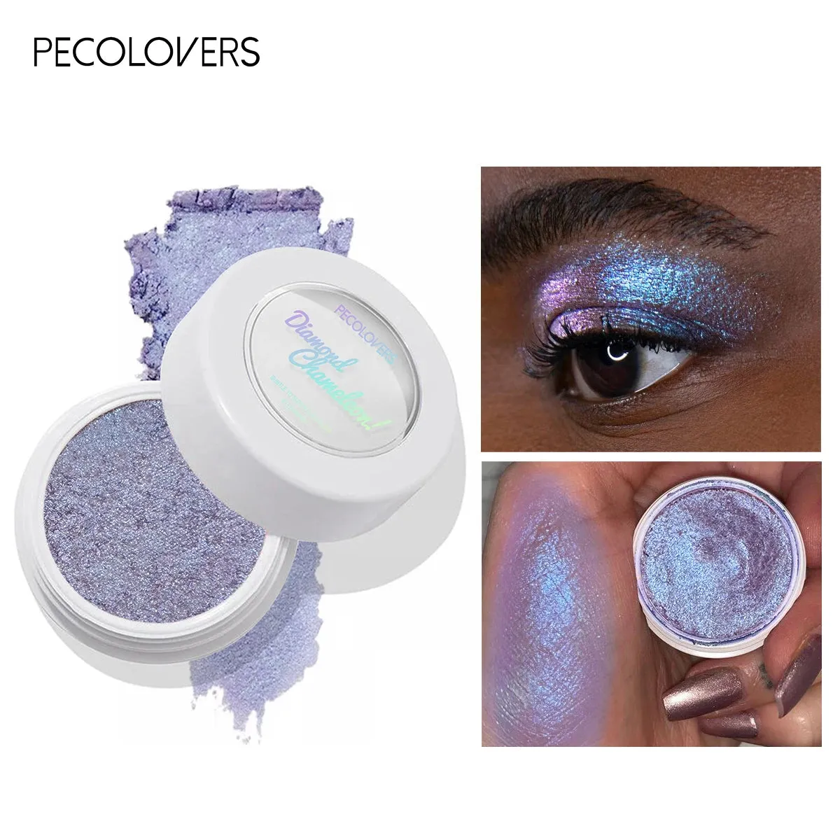 Yeknu 1PC Chameleon Eyeshadow Chameleon Pigment Rainbow Eyeshadow Powder Light Change Holographic Eyeshadow Pigment Glitter Eye Makeup
