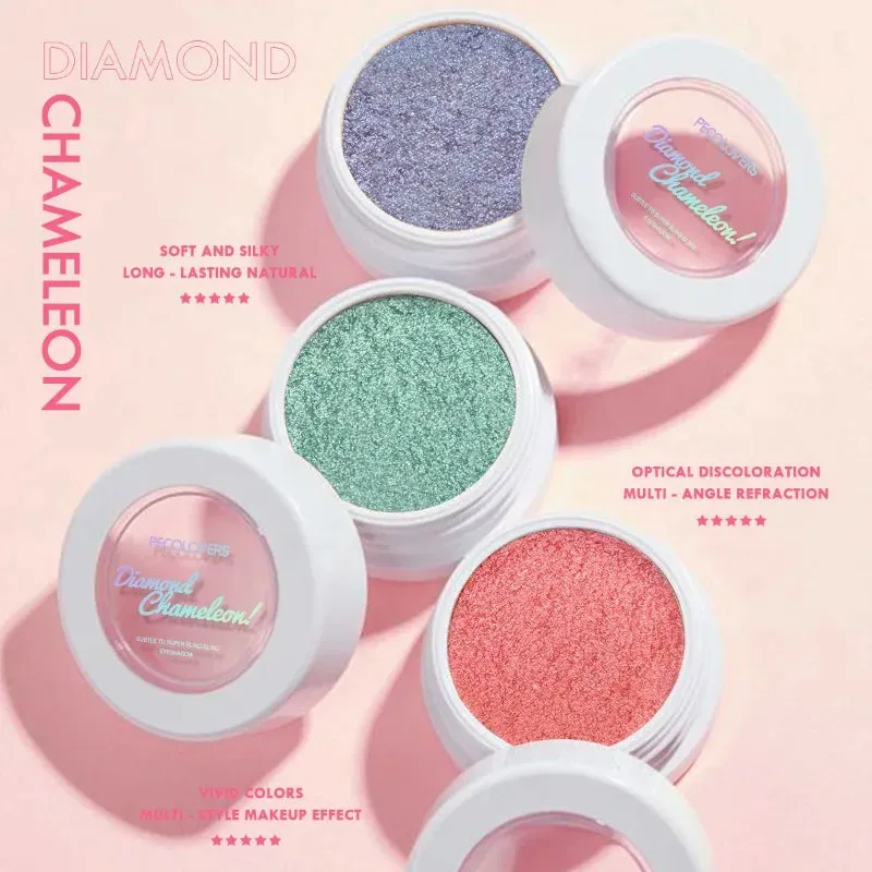 Yeknu 1PC Chameleon Eyeshadow Chameleon Pigment Rainbow Eyeshadow Powder Light Change Holographic Eyeshadow Pigment Glitter Eye Makeup