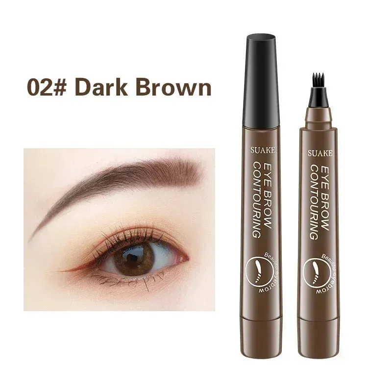 Yeknu 4 Point Eyebrow Pencil Maquillajes Para Mujer Waterproof Liquid Eyebrow Pen Makeup Long Lasting Cosmetic Microblade Brow Pencil
