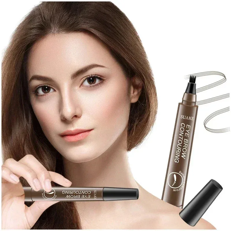 Yeknu 4 Point Eyebrow Pencil Maquillajes Para Mujer Waterproof Liquid Eyebrow Pen Makeup Long Lasting Cosmetic Microblade Brow Pencil