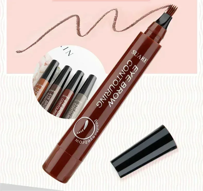 Yeknu 4 Point Eyebrow Pencil Maquillajes Para Mujer Waterproof Liquid Eyebrow Pen Makeup Long Lasting Cosmetic Microblade Brow Pencil