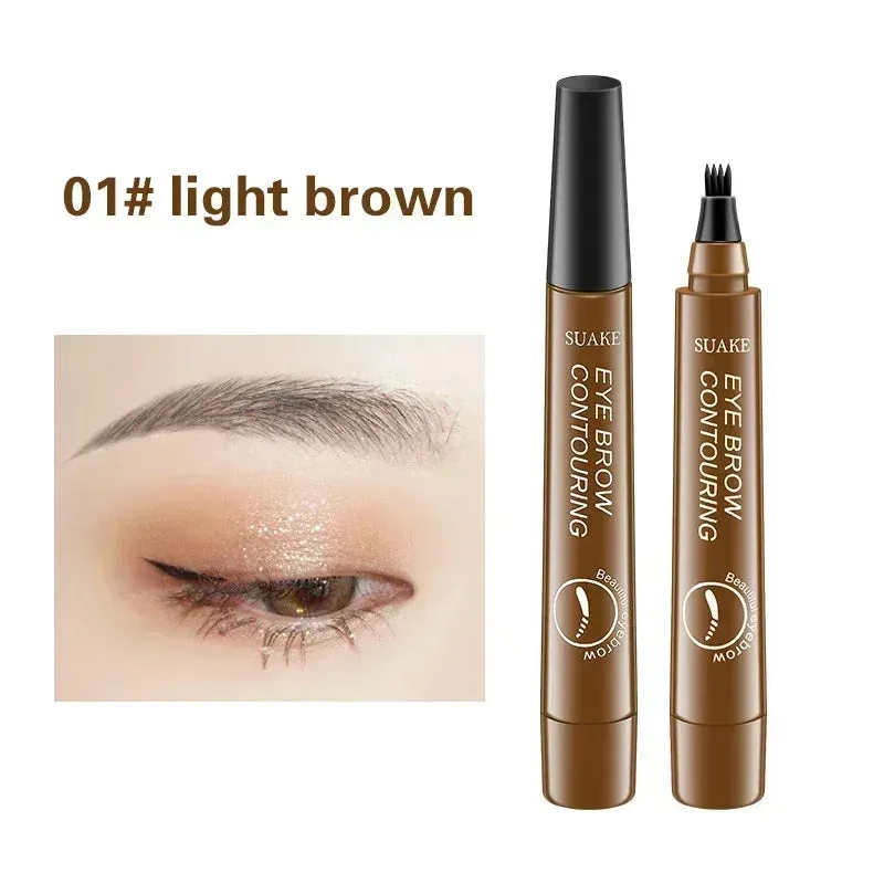Yeknu 4 Point Eyebrow Pencil Maquillajes Para Mujer Waterproof Liquid Eyebrow Pen Makeup Long Lasting Cosmetic Microblade Brow Pencil