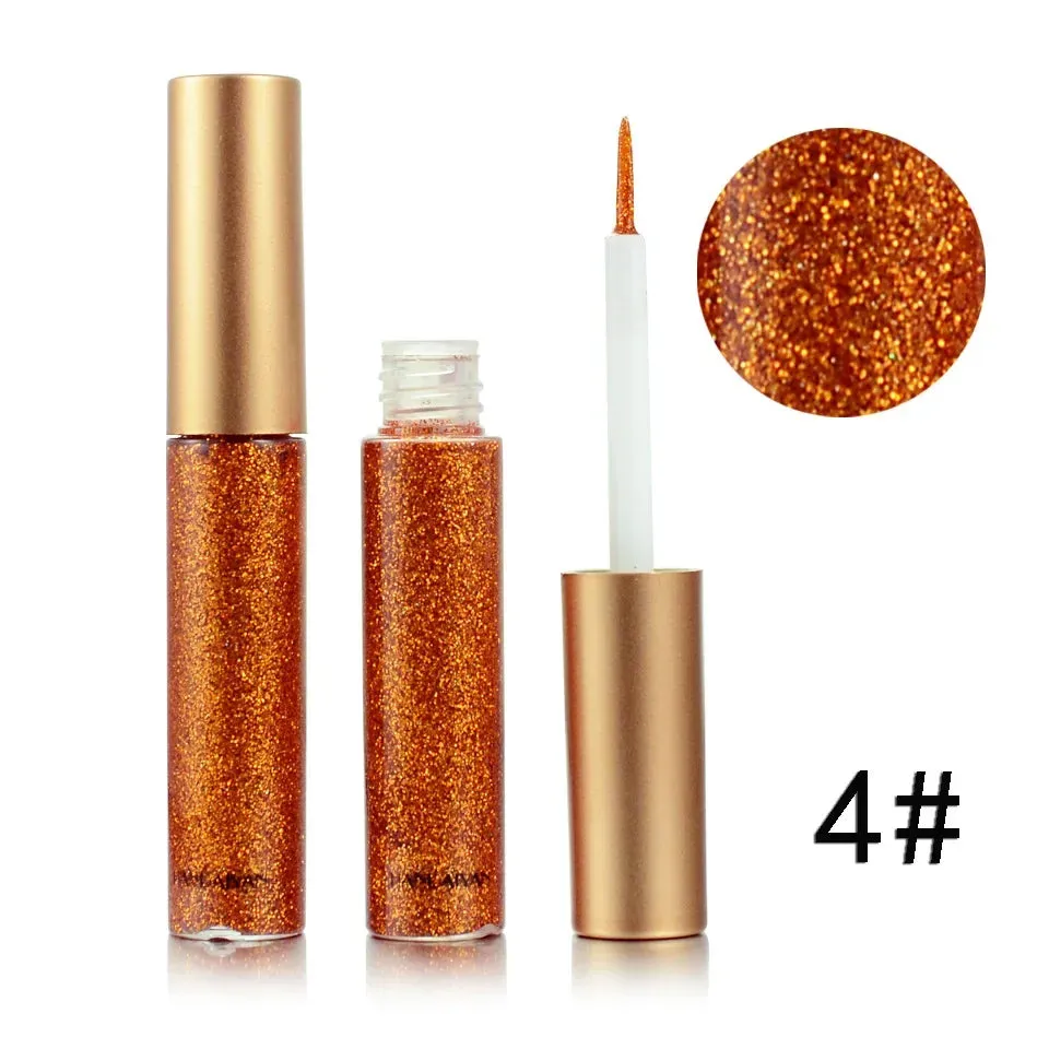 ZUOFILY 10 Colors White Gold Glitter Eyeshadow – Sparkle and Shine with Waterproof Liquid Eyeliner