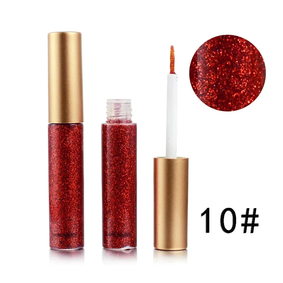 ZUOFILY 10 Colors White Gold Glitter Eyeshadow – Sparkle and Shine with Waterproof Liquid Eyeliner