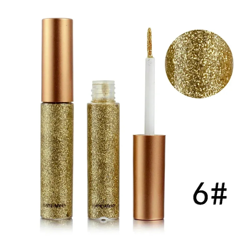 ZUOFILY 10 Colors White Gold Glitter Eyeshadow – Sparkle and Shine with Waterproof Liquid Eyeliner