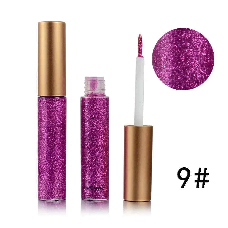 ZUOFILY 10 Colors White Gold Glitter Eyeshadow – Sparkle and Shine with Waterproof Liquid Eyeliner